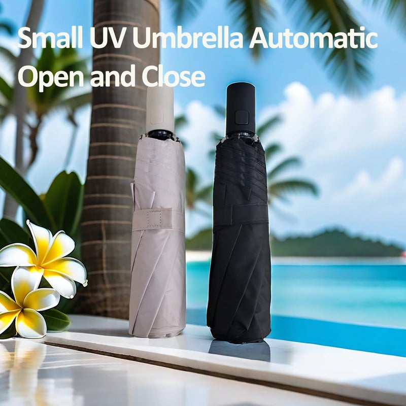 BAODINI Small UV Protection Travel Umbrella Compact for Rain and Sun UPF 50+ Windproof Portable 42 inch Umbrella for Women and Men - Image 4